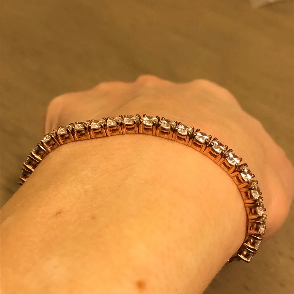 Vintage Gold Tone CZ Diamond Bracelet